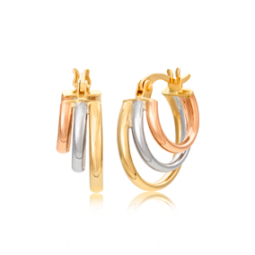 Aubella Trio 14K kultaiset korvakorut