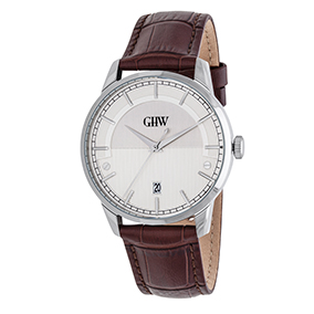 GHW hopeanvärinen rannekello, ruskea ranneke