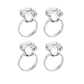 Servettirenkaat 4 kpl, kirkas kivi