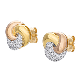 Timanttikorvakorut yht. 0,12ct kolmivärinen