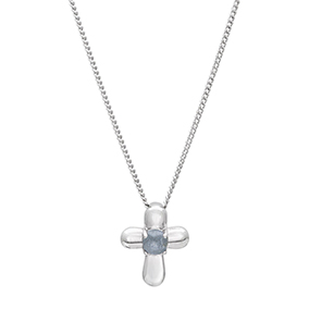 Hopeinen kasteristi, vaaleansininen kivi