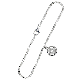 Lupaus hopeinen rannekoru