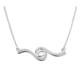 Lupaus hopeinen kaulakoru