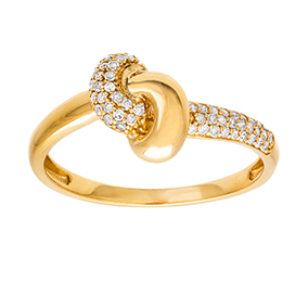 Timanttisormus yht. 0,14ct keltakulta