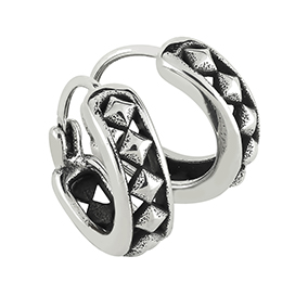 Steel4U teräskorvarenkaat, tumma salmiakkikuvio