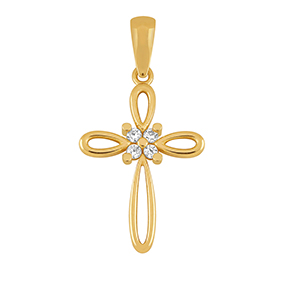 Kultainen ristiriipus, zirkoniat 