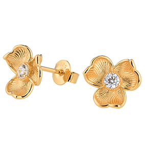 Lumoava Anna kullatut korvakorut, kirkas kivi