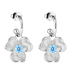 Lumoava Anna hopeakorvarenkaat, sininen kivi