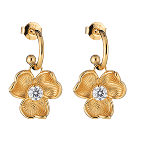 Lumoava Anna kullatut korvarenkaat, kirkas kivi